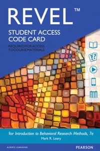 Revel Access Code for Introduction to Behavioral Research Methods