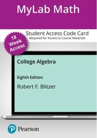 Mylab Math With Pearson Etext 18 week Access Card for College Algebra