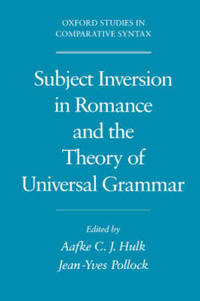Bokomslag för "Subject Inversion in Romance and the Theory of Universal Grammar"