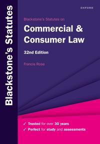 Bokomslag for "Blackstone's Statutes on Commercial & Consumer Law"