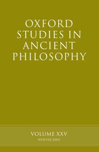 Bokomslag for "Oxford Studies in Ancient Philosophy volume XXV"