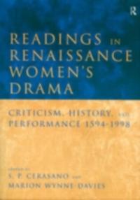 Readings in Renaissance Women's Drama