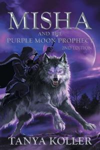 Kirjan kansi "Misha and the Purple Moon Prophecy"