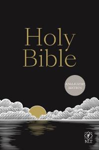 NLT Holy Bible, Black Hardback, Gold and Silver Foiled Sunset Illustration, British Text, NLT New Living Translation, Hardback, Standard size