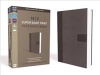 NIV, Super Giant Print Reference Bible, Giant Print, Imitation Leather, Gray, Red Letter Edition