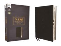 NASB, Thinline Bible, Leathersoft, Black, Red Letter, 2020 Text, Thumb Indexed, Comfort Print