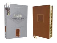 NASB, Personal Size Bible, Large Print, Leathersoft, Brown, Red Letter, 1995 Text, Thumb Indexed, Comfort Print
