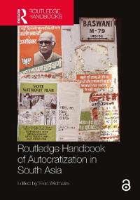 Kirjan kansi "Routledge Handbook of Autocratization in South Asia"