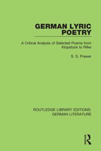 Kirjan kansi "German Lyric Poetry"