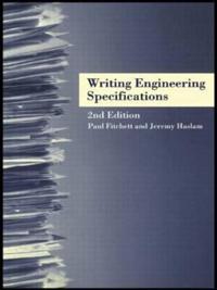 Kirjan kansi "Writing Engineering Specifications"