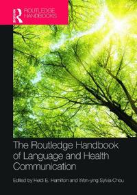 Kirjan kansi "The Routledge Handbook of Language and Health Communication"