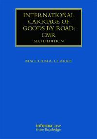 Kirjan kansi "International Carriage of Goods by Road: CMR"