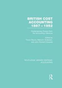 Kirjan kansi "British Cost Accounting 1887-1952 (RLE Accounting)"