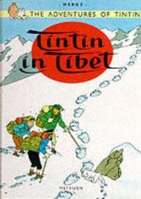 Kirjan kansi "Tintin in Tibet"