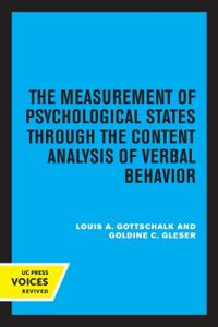 Bokomslag för "The Measurement of Psychological States Through the Content Analysis of Verbal Behavior"