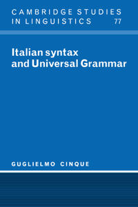 Bokomslag för "Italian Syntax and Universal Grammar"