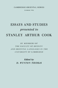 Essays and Studies Presented to Stanley Arthur Cook