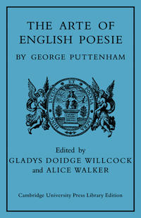 Kirjan kansi "The Arte of English Poesie"