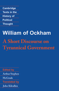 Kirjan kansi "William of Ockham: A Short Discourse on Tyrannical Government"