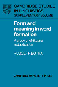 Bokomslag för "Form and Meaning in Word Formation"
