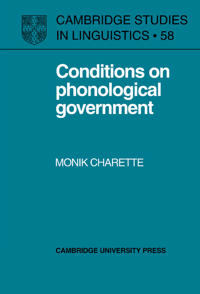 Bokomslag för "Conditions on Phonological Government"