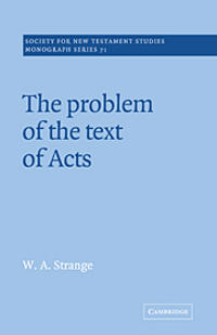 Bokomslag för "The Problem of the Text of Acts"