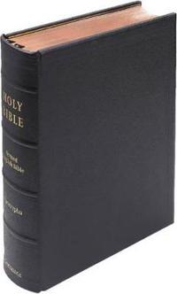 REB Lectern Bible with Apocrypha, Black Goatskin Leather over Boards, RE936:TAB