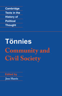 Bokomslag för "Tönnies: Community and Civil Society"