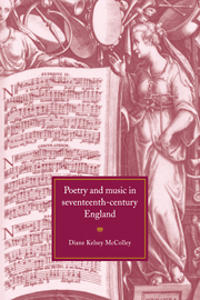 Kirjan kansi "Poetry and Music in Seventeenth-Century England"