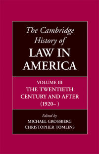 Kirjan kansi "The Cambridge History of Law in America"