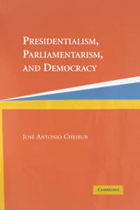 Bokomslag för "Presidentialism, Parliamentarism, and Democracy"