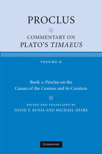 Kirjan kansi "Proclus: Commentary on Plato's Timaeus: Volume 2, Book 2: Proclus on the Causes of the Cosmos and its Creation"