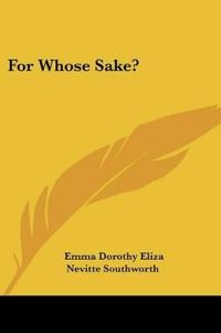 Kirjan kansi "For Whose Sake?"