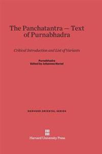 The Panchatantra-Text of Purnabhadra