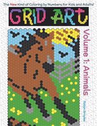 Grid Art: Animals: Coloring Book for Kids and Adults