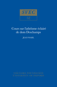Cours Sur l'Athéisme Éclairé De Dom Deschamps