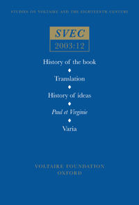 History of the book; Translation; History of ideas; Paul et Virginie; Varia