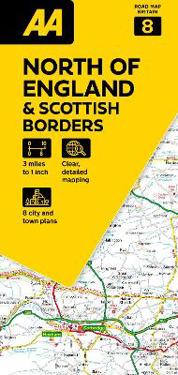 AA Road Map North of England & Scottish Borders