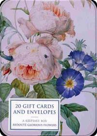 Tin Box of 20 Gift Cards and Envelopes: Redoute Glorious Flowers