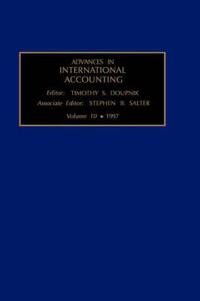 Kirjan kansi "Advances in International Accounting"
