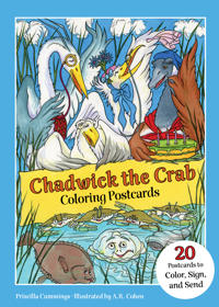 Chadwick the Crab's 40th Birthday Coloring Postcards
