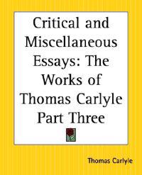 Bokomslag för "Critical and Miscellaneous Essays"