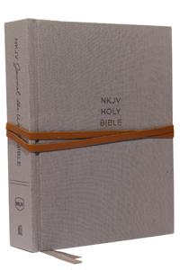 NKJV, Journal the Word Bible, Cloth over Board, Gray, Red Letter, Comfort Print