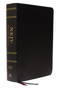 NKJV Study Bible, Leathersoft, Black, Full-Color, Thumb Indexed, Comfort Print