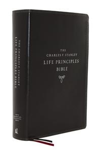 NASB, Charles F. Stanley Life Principles Bible, 2nd Edition, Leathersoft, Black, 1995 Text, Comfort Print