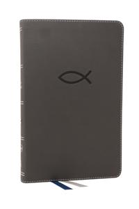 NKJV, Thinline Bible Youth Edition, Leathersoft, Gray, Red Letter, Comfort Print