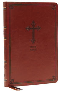 Bokomslag for "KJV Holy Bible: Large Print Thinline, Brown Leathersoft, Red Letter, Comfort Print: King James Version"