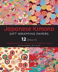 Japanese Kimono Gift Wrapping Papers - 12 Sheets