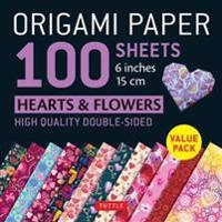 Origami Paper 100 sheets Hearts & Flowers 6" (15 cm)