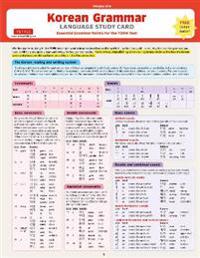 Korean Grammar Language Study Card